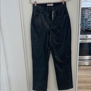 NWT Abercrombie & Fitch Black Vegan Leather Women Pants 27 / 4S